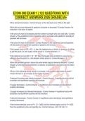 ECON 300 EXAM 1 &vert; 122 QUESTIONS WITH CORRECT ANSWERS 2026 GRADED A&plus;