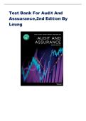 Audit and Assurance 2nd Edition Test Bank by Leung &ndash; Complete Exam Questions and Answers for All Chapters Updated 2026 A&plus;