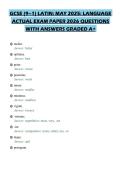 GCSE &lpar;9&ndash;1&rpar; LATIN&colon; MAY 2025&colon; LANGUAGE&NewLine;ACTUAL EXAM PAPER 2026 QUESTIONS&NewLine;WITH ANSWERS GRADED A&plus;