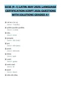 GCSE &lpar;9&ndash;1&rpar; LATIN&colon; MAY 2025&colon; LANGUAGE&NewLine;CERTIFICATION SCRIPT 2026 QUESTIONS&NewLine;WITH SOLUTIONS GRADED A&plus;