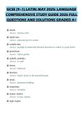 GCSE &lpar;9&ndash;1&rpar; LATIN&colon; MAY 2025&colon; LANGUAGE&NewLine;COMPREHENSIVE STUDY GUIDE 2026 FULL&NewLine;QUESTIONS AND SOLUTIONS GRADED A&plus;
