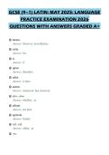 GCSE &lpar;9&ndash;1&rpar; LATIN&colon; MAY 2025&colon; LANGUAGE&NewLine;PRACTICE EXAMINATION 2026&NewLine;QUESTIONS WITH ANSWERS GRADED A&plus;