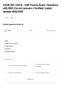 CNUR 204&colon; Unit 8 - MSK Trauma Exam &vert; Questions&NewLine;with 100&percnt; Correct Answers &vert; Verified &vert; Latest&NewLine;Update 2026&sol;2027