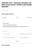CNUR 204&colon; Unit 9 - Eyes Exam &vert; Questions with&NewLine;100&percnt; Correct Answers &vert; Verified &vert; Latest Update&NewLine;2026&sol;2027