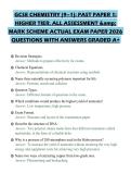 GCSE CHEMISTRY &lpar;9&ndash;1&rpar;&colon; PAST PAPER 1&colon;&NewLine;HIGHER TIER&period; ALL ASSESSMENT &&NewLine;MARK SCHEME ACTUAL EXAM PAPER 2026&NewLine;QUESTIONS WITH ANSWERS GRADED A&plus;