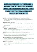 GCSE CHEMISTRY &lpar;9&ndash;1&rpar;&colon; PAST PAPER 1&colon;&NewLine;HIGHER TIER&period; ALL ASSESSMENT &&NewLine;MARK SCHEME COMPREHENSIVE STUDY&NewLine;GUIDE 2026 FULL QUESTIONS AND&NewLine;SOLUTIONS GRADED A&plus;