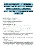 GCSE CHEMISTRY &lpar;9&ndash;1&rpar;&colon; PAST PAPER 1&colon;&NewLine;HIGHER TIER&period; ALL ASSESSMENT &&NewLine;MARK SCHEME FINAL TEST 2026&NewLine;QUESTIONS WITH CORRECT ANSWERS&NewLine;GRADED A&plus;