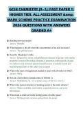 GCSE CHEMISTRY &lpar;9&ndash;1&rpar;&colon; PAST PAPER 1&colon;&NewLine;HIGHER TIER&period; ALL ASSESSMENT &&NewLine;MARK SCHEME PRACTICE EXAMINATION&NewLine;2026 QUESTIONS WITH ANSWERS&NewLine;GRADED A&plus;