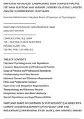 MARYLAND PSYCHOLOGY JURISPRUDENCE EXAM COMPLETE PRACTICE&NewLine;TEST BANK QUESTIONS AND ANSWERS &vert; VERIFIED SOLUTIONS &vert; UPDATED&NewLine;2026&sol;2027 COMPREHENSIVE STUDY GUIDE
