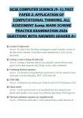 GCSE COMPUTER SCIENCE &lpar;9&ndash;1&rpar;&colon; PAST&NewLine;PAPER 2&colon; APPLICATION OF&NewLine;COMPUTATIONAL THINKING&period; ALL&NewLine;ASSESSMENT & MARK SCHEME&NewLine;PRACTICE EXAMINATION 2026&NewLine;QUESTIONS WITH ANSWERS GRADED A&plus;