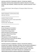NATIONAL REGISTRY OF EMERGENCY MEDICAL TECHNICIANS &lpar;NREMT&rpar;&NewLine;PARAMEDIC CERTIFICATION EXAMINATION COMPLETE PRACTICE TEST BANK&NewLine;QUESTIONS AND ANSWERS &vert; VERIFIED SOLUTIONS &vert; UPDATED 2026&sol;2027 STUDY&NewLine;GUIDE
