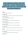 GCSE COMPUTER SCIENCE&colon; MAY 2025&colon;&NewLine;COMPUTER SYSTEMS COMPREHENSIVE&NewLine;STUDY GUIDE 2026 FULL QUESTIONS AND&NewLine;SOLUTIONS GRADED A&plus;