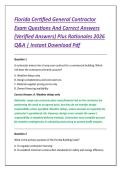 Florida Certified General Contractor &NewLine;Exam Questions And Correct Answers &NewLine;&lpar;Verified Answers&rpar; Plus Rationales 2026 &NewLine;Q&A &vert; Instant Download Pdf 