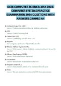 GCSE COMPUTER SCIENCE&colon; MAY 2025&colon;&NewLine;COMPUTER SYSTEMS PRACTICE&NewLine;EXAMINATION 2026 QUESTIONS WITH&NewLine;ANSWERS GRADED A&plus;