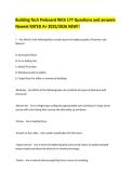 Building Technology Preboard 2025&sol;2026 &ndash; 177 Questions and Answers &vert; Complete Exam Preparation & Revision Guide