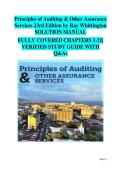 Principles of Auditing & Other Assurance Services &lpar;23rd Edition&rpar; &colon; Complete Solution Manual & Verified Study Guide &vert; Chapter-by-Chapter Solutions&semi; Exam-Ready Q&A&comma; Audit Procedures & Assurance Practice Review