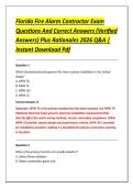 Florida Fire Alarm Contractor Exam &NewLine;Questions And Correct Answers &lpar;Verified &NewLine;Answers&rpar; Plus Rationales 2026 Q&A &vert; &NewLine;Instant Download Pdf