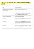 ALF Administrators CORE  UPDATED ACTUAL QUESTIONS AND CORRECT &NewLine;ANSWERS