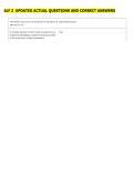 ALF 2  UPDATED ACTUAL QUESTIONS AND CORRECT ANSWERS 