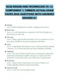 GCSE DESIGN AND TECHNOLOGY &lpar;9&ndash;1&rpar;&colon;&NewLine;COMPONENT 1&colon; TIMBERS ACTUAL EXAM&NewLine;PAPER 2026 QUESTIONS WITH ANSWERS&NewLine;GRADED A&plus;