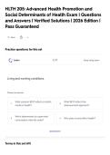 HLTH 205&colon; Advanced Health Promotion and&NewLine;Social Determinants of Health Exam &vert; Questions&NewLine;and Answers &vert; Verified Solutions &vert; 2026 Edition &vert;&NewLine;Pass Guaranteed