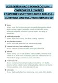 GCSE DESIGN AND TECHNOLOGY &lpar;9&ndash;1&rpar;&colon;&NewLine;COMPONENT 1&colon; TIMBERS&NewLine;COMPREHENSIVE STUDY GUIDE 2026 FULL&NewLine;QUESTIONS AND SOLUTIONS GRADED A&plus;