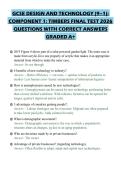 GCSE DESIGN AND TECHNOLOGY &lpar;9&ndash;1&rpar;&colon;&NewLine;COMPONENT 1&colon; TIMBERS FINAL TEST 2026&NewLine;QUESTIONS WITH CORRECT ANSWERS&NewLine;GRADED A&plus;