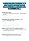 GCSE DESIGN AND TECHNOLOGY &lpar;9&ndash;1&rpar;&colon;&NewLine;COMPONENT 1&colon; TIMBERS PRACTICE&NewLine;EXAMINATION 2026 QUESTIONS WITH&NewLine;ANSWERS GRADED A&plus;