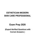 Esthetician Exam Prep 2026 &vert; Updated State Board Licensing Exam Questions & Answers &vert; Modern Skin Care Professional Study Guide