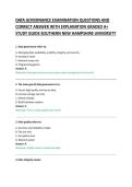 DATA GOVERNANCE EXAMINATION QUESTIONS AND &NewLine;CORRECT ANSWER WITH EXPLANATION GRADED A&plus; &NewLine;STUDY GUIDE