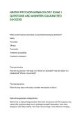 NSG552 PSYCHOPHARMACOLOGY EXAM 1 QUESTIONS AND ANSWERS GUARANTEED SUCCESS