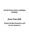 Esthetician Licensing Study Guide &vert; Complete Questions with Verified Answers &vert; 2026&sol;2027 Edition &vert; Graded A&plus;