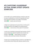 ATI CAPSTONE LEADERSHIP &NewLine;ACTUAL EXAM LATEST UPDATE &NewLine;EXAM 2026 