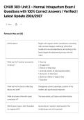CNUR 303&colon; Unit 2 - Normal Intrapartum Exam &vert;&NewLine;Questions with 100&percnt; Correct Answers &vert; Verified &vert;&NewLine;Latest Update 2026&sol;2027