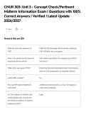 CNUR 303&colon; Unit 3 - Concept Check&sol;Pertinent&NewLine;Midterm Information Exam &vert; Questions with 100&percnt;&NewLine;Correct Answers &vert; Verified &vert; Latest Update&NewLine;2026&sol;2027
