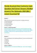 Florida Structural Steel Contractor Exam &NewLine;Questions And Correct Answers &lpar;Verified &NewLine;Answers&rpar; Plus Rationales 2026 Q&A &vert; &NewLine;Instant Download Pdf
