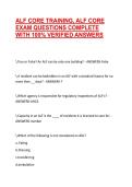 ALF CORE TRAINING&comma; ALF CORE EXAM QUESTIONS COMPLETE WITH 100&percnt; VERIFIED ANSWERS
