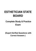 Esthetician State Board Study Guide &vert; Complete Questions with Verified Answers &vert; 2026&sol;2027 Edition &vert; Graded A&plus;