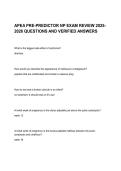 &NewLine;APEA PRE-PREDICTOR NP EXAM REVIEW 2025-2026 QUESTIONS AND VERIFIED ANSWERS&NewLine;