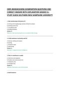 DATA WAREHOUSING EXAMINATION QUESTIONS AND &NewLine;CORRECT ANSWER WITH EXPLANATION GRADED A&plus; &NewLine;STUDY GUIDE