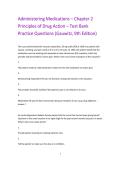 Testbank&colon; Administering Medications &ndash; Chapter 2 Principles of Drug Action &ndash; Practice Questions &lpar;Gauwitz&comma; 9th Edition&rpar;&NewLine;&NewLine;