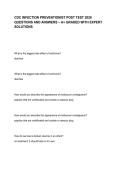 CDC INFECTION PREVENTIONIST POST TEST 2026 QUESTIONS AND ANSWERS &ndash; A&plus; GRADED WITH EXPERT SOLUTIONS