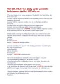 NUR 504 APEA Final Study Guide Questions &NewLine;And Answers Verified 100&percnt; Correct 