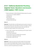 J3 J3 - California Residential Plumbing&NewLine;Inspector Exam &vert; Questions and Answers&NewLine;&vert; 2026 Update &vert; 100&percnt; Correct