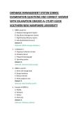 DATABASE MANAGEMENT SYSTEM &lpar;DBMS&rpar; &NewLine;EXAMINATION QUESTIONS AND CORRECT ANSWER &NewLine;WITH EXLANATION GRADED A&plus; STUDY GUIDE 