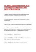 SIX SIGMA GREEN BELT EXAM WITH 100&percnt; VERIFIED QUESTIONS AND COMPLETE ANSWERS