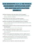 GCSE GEOGRAPHY A &lpar;9&ndash;1&rpar;&colon; THE PHYSICAL&NewLine;ENVIRONMENT CERTIFICATION SCRIPT&NewLine;2026 QUESTIONS WITH SOLUTIONS&NewLine;GRADED A&plus;