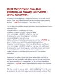 SNEAD STATE PHYSICS 1 FINAL EXAM &vert; &NewLine;QUESTIONS AND ANSWERS &vert; 2027 UPDATE &vert; &NewLine;SOLVED 100&percnt; CORRECT&period; 