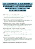 GCSE GEOGRAPHY A &lpar;9&ndash;1&rpar;&colon; THE PHYSICAL&NewLine;ENVIRONMENT COMPREHENSIVE STUDY&NewLine;GUIDE 2026 FULL QUESTIONS AND&NewLine;SOLUTIONS GRADED A&plus;