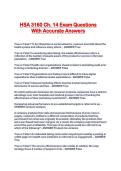 HSA 3160 Ch&period; 14 Exam Questions With Accurate Answers
